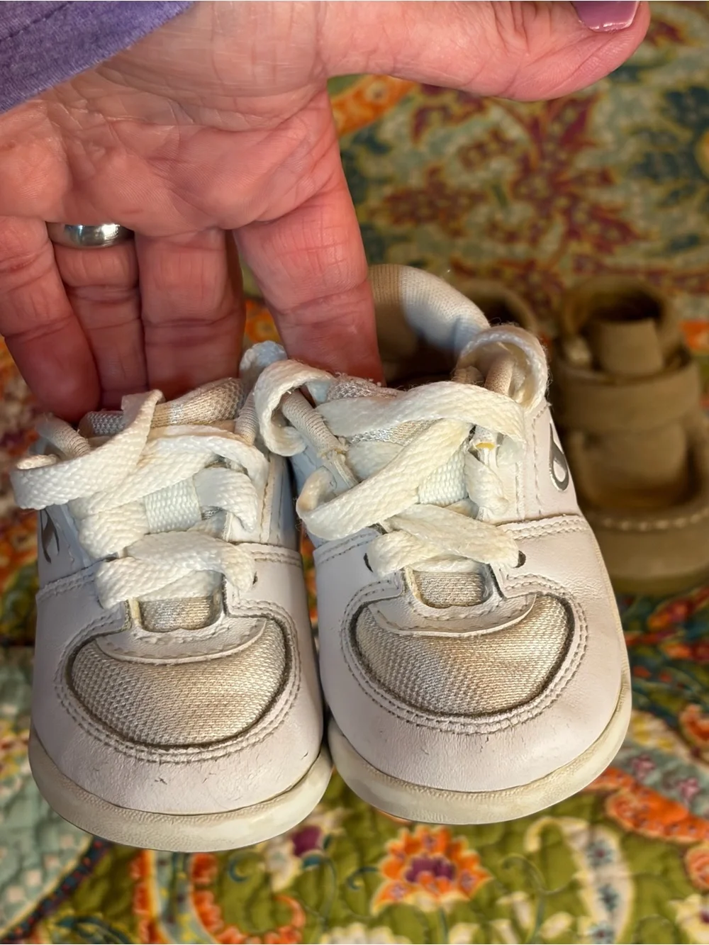 Champion Kids White Sneakers & Tan Suede Roper boots